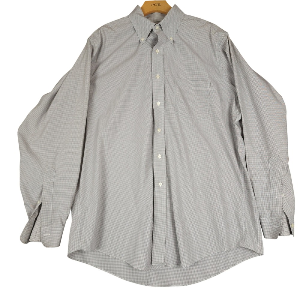 Brooks Brothers Non Iron Button Down Shirt Mens 16.5 34 35‎ Gingham Check